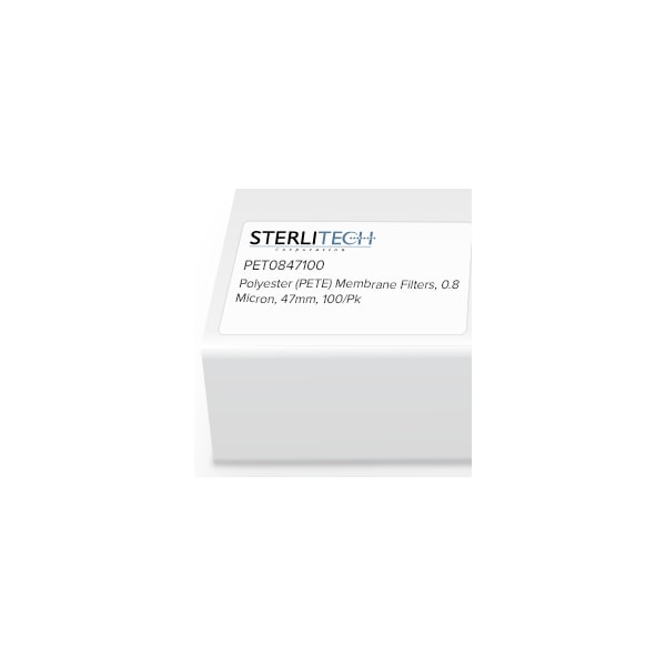 Sterlitech Polyester (PETE) Membrane Filters, 0.8 Micron, 47mm, PK100 PET0847100 - main